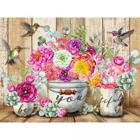 Алмазна мозаїка Фіолетова естетика квітів, 30х40 см Strateg HEG87084