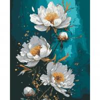 Картина по номерах з фарбами металік Білі пелюстки 40x50 см Riviera Blanca RB-0999