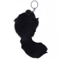 Мʼякий хутряний брелок Бурундук (чорний) MIC sa540