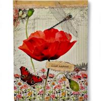 Блокнот у твердій обкладинці (80 арк; формат 17,5х24 см) клітинка, мак Аркуш 1В526,1В527, 1В528, 1В529