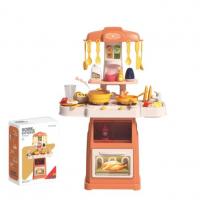 Кухня дитяча Spray Kitchen з посудом, на батарейках, музична, світло, пара, тече вода, 47 елементів (рожева) Beibe Good 889-263/264