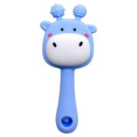 Силіконовий прорізувач-брязкальце Жираф (СИНІЙ) Mega Zayka №0428