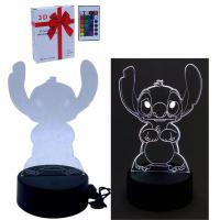 Нічник акриловий Стіч, 18 см, пульт, від мережі і батарейки MIC C69302