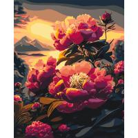 Картина по номерах Півонії на заході сонця 40x50 см Origami LW2004