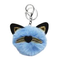 Брелок хутряний Пухнастик-котик, блакитний MIC BR1523