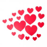 Наліпки флуоресцентні Cердечки, 19 штук DAISO 3005BJ-1