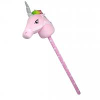 Єдиноріг на паличці мʼякий, 70 см, зі звуком (рожевий) MIC C64277