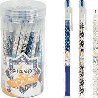 Ручка масляна Візерунки PIANO у тубусі, синя (50 штук) piano PT-1127