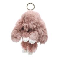 Хутряний брелок Зайчик, 15 см, попелясто-рожевий MIC BR1063