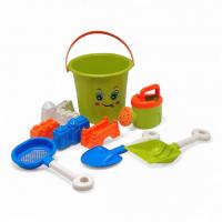 Пісочний набір  - відро, лопатка, граблі, сито, лійка, формочки MIC C481