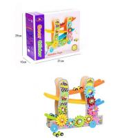 Трек-каталка дерев’яний, з шестернями, 4 рівні, 4 машинки MIC C65819