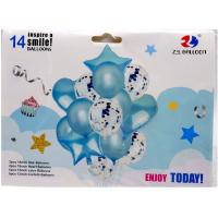 Кульки набір-букет 14 шт ENJOY TODAY (БЛАКИТНИЙ) MIC 1212-5ЛК