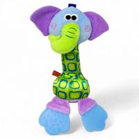 Мʼяка іграшка-брязкальце з дзвіночком, слоник Happy monkey №1216