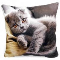 Подушка мʼяка з принтом Котик, 30 см Копиця 00291-39