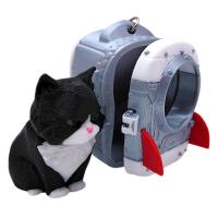 Брелок 3d друк Кіт в портфелі (СІРИЙ) MIC KCHN134