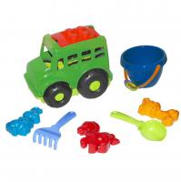 Автобус Бусик №3 з пісочним набором зелений Colorplast 0107