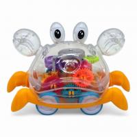Інерційна іграшка Краб на колесиках, з шестернями, світло, дзвоник (помаранчевий) MIC SR878-17
