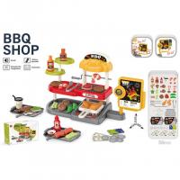 Ігровий набір Гриль, 56 елементів, звукові ефекти каси, грилі, фритюр, таці, монети, купюри, продукти, баночки MIC 668-145