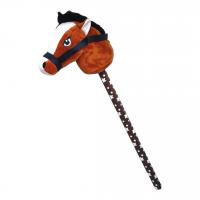 Коник на паличці мʼякий, 70 см, зі звуком (коричневий) MIC C64277