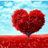 Картина по номерах Червоне дерево 40х50 см Origami LW3012