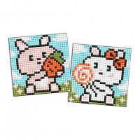 Алмазная мозаїка "Милі зайченята" AMS1093 на самоклеючій основі 9x9 см