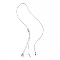 Кабель тканинний 3 в 1, MicroUSB, Type-C та Lightning (білий) MIC MBS142