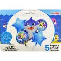 Набір кульок фольгованих Акула (синій), 5 шт Шартэ TZA-092