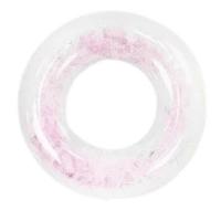 Надувне коло для плавання, ПВХ, прозоре з пірʼїнками, 70см. (БІЛИЙ) MIC MVB-BT-6506-70