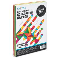 Кольоровий папір двосторонній Super MIX Knopka формат A4, 160 г/м², 100 аркушів, 10 кольорів