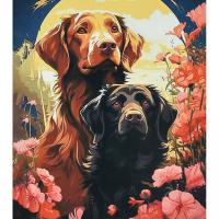 Алмазна мозаїка Пара песиків 30х40 см Strateg HEG88131