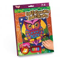 Розфарбування глітером за номерами Сова Dankotoys РГН-02-03