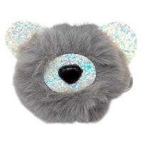 Брелок Ведмедик вушка з блисткіками (СВІТЛО-СІРИЙ) MIC BR1540