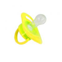 Пустушка силіконова, кругла (0+), жовта Mega Zayka №0516