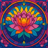 Картина за номерами "Вітраж. Лотос" ©art_selena_ua KHO5167, 30х30 см