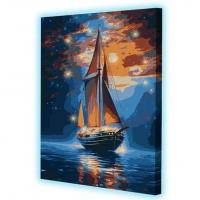 Картина по номерах зі світлодіодною підсвіткою Морський вечір 40x50 см Riviera Blanca ГР-036