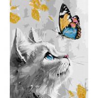 Картина за номерами "Мрійливе кошеня" ©art_selena_ua KHO6680, 40х50 см