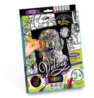 Набір креативної творчості Оксамитова розфарбування фломастерами VELVET Dankotoys VLV-01-02