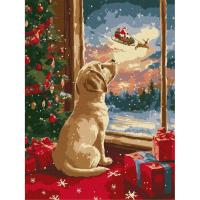 Картина за номерами "Мрійливе цуценя" ©art_selena_ua KHO5149, 30х40 см