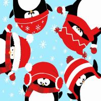 Картина по номерах Пінгвіни-друзі 20х20 см Strateg HH8001