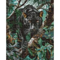 Алмазна мозаїка Граціозна пантера, (40х50 см.) Ідейка AMO8026