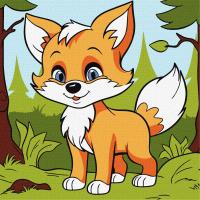 Картина за номерами Пухнаста лисиця 25х25 см Ідейка KHO6113