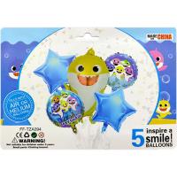 Набір кульок фольгованих Акула (жовтий), 5 шт Шартэ TZA-094