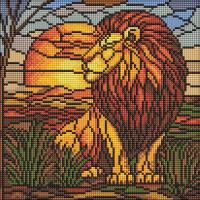 Алмазна мозаїка "Вітраж. Лев" AMO8334, 30х30 см