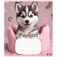 Зошит учнівський "Цуценята" 012-510126C-4 в косу лінію, 12 аркушів