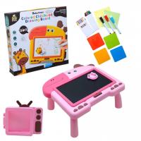 Дошка-столик для малювання Жирафа двостороння, з аксесуарами  (рожевий) Jia Bang 899-81Y
