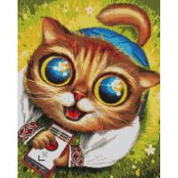 Алмазна мозаїка "Котик з ППО" ©Маріанна Пащук DBS1123, 40x50 см