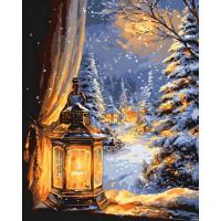 Картина за номерами Пейзаж. Зимова ніч 40х50 см Origami LW3549