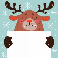 Картина по номерах Олень з листівкою 20х20 см Strateg HH8018-