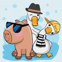 Картина за номерами "Капібара та друзі" KHO1274, 30х30 см