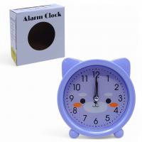 Годинник-будильник дитячий настільний Котик, фіолетовий MIC 634ЛК